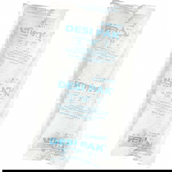 Desiccant Packets; Material: Clay ; Packet Size: 16 oz ; Container Type: Drum ; Area Protected: 13.33ft3 ; Number of Packs per Container: 150 ; UNSPSC Code: 41123003